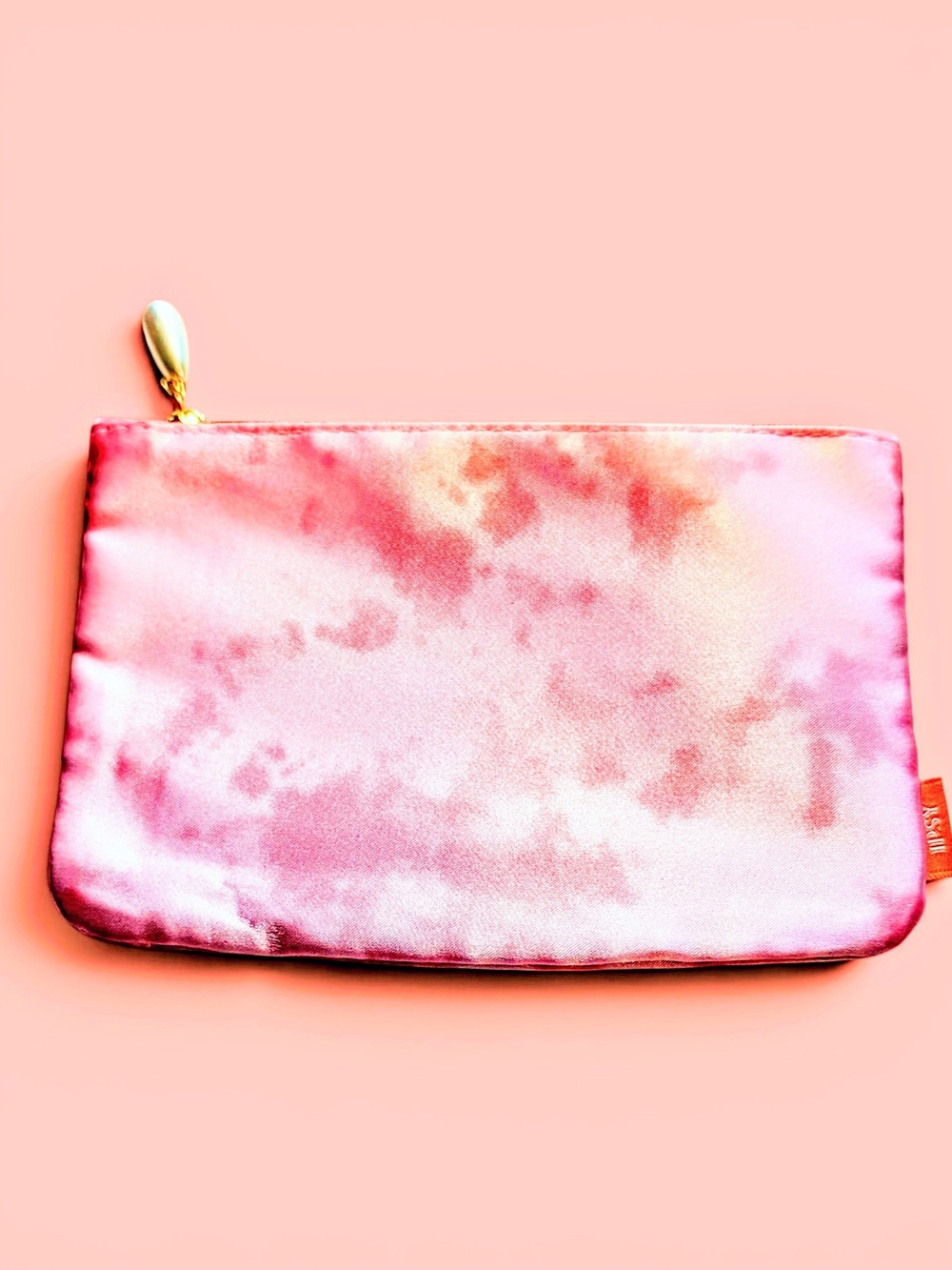 😎💄4/$20 ipsy Pink Satin Zip Cosmetic Pouch with Pearl-like Zipper Pull - Picture 3 of 6